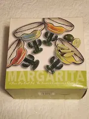 Margarita Shaped Cactus Handle Chip & Dip Party Bowls By Clay Art Set Of 4