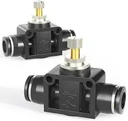 TAILONZ PNEUMATIC Air Flow Control Valve with 10mm OD and Push Fit Connection, in-line Speed Controller Union Straight SCF-10 (Pack of 5)