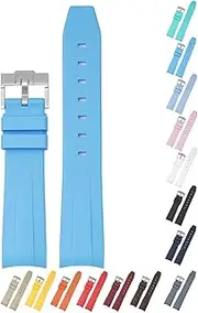 [Generic] 20mm Curved End Rubber Band For Omega Speedmaster, Replacement Watch Bands With Buckle For Omega X Swatch MoonSwatch and SpeedMaster - Multiple Colors