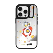 iPhone 16 Pro Mirror Ring Stand Case MagSafe Compatible Rocket Bun in Space
