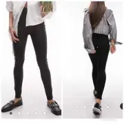 Topshop The Iconoc Joni High Rise Skinny fit in Coated Black Size 25 NWT