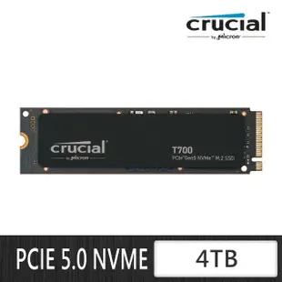 【Crucial 美光】T700 4TB M.2 2280 PCIe 5.0 ssd 固態硬碟 讀 12400M 寫 11800M(CT4000T700SSD3)