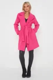 Ladies Long Sleeve Belted Duster Coat Womens Short Jacket Blazer Top Size 8-26
