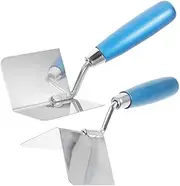 LIFKOME Ergonomic Handle Drywall Corner Tool 2pcs Stainless Steel Trowels for inside outside Corners Precision Finish for Constructi