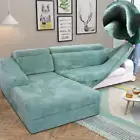 Velvet Plush L Shaped Sofa Cover for Elastic Furniture Corner Sofa Cover Stretch