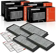 A-Premium 4-PC Cabin Air Filter with Activated Carbon Compatible with BMW E90 Series M3 2008-2013, V8 4.0L, Dust and odor filter, Replace# 64319159606