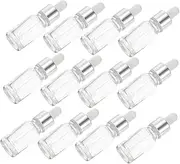 Healeved 12Pcs Glass Dropper Bottles with Ring and Top Portable Essential Oil Dispenser Bottles for Perfume Liquid Storage and Travel