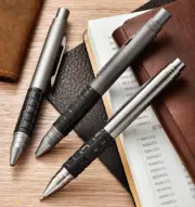 Titanium + Carbon Fiber Pocket Ball Pen Signature Working Students Stationery