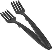 OFFSCH 2pcs Silicone Cooking Forks Large Non-Stick Ergonomic Pasta Forks for Kitchen Family Hotel Restaurant Hot Pot Set of