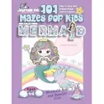 101 MAZES FOR KIDS: SUPER KIDZ BOOK. CHILDREN - AGES 4-8 (US EDITION). MERMAID AND RAINBOW WAVES CUSTOM ART INTERIOR. 101 PUZZLES WITH SOL