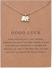 [ZAHSY] Good Luck Elephant Necklace Gifts - Gold Necklaces Good Luck Gift Card Christmas Birthday Gifts Elephant Gifts for Women Girls Good Luck Gifts for Daughter Mom Girlfriend