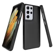 For Samsung Galaxy S21 Ultra Case Armour Protective Strong Cover Black
