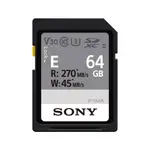 【SONY 索尼】SF-E64A SD記憶卡 64G 支援4K/2K 攝影 (公司貨)