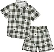 [Caihoyu] Little & Big Boy's Outfits Shirt Short Sets Toddler Baby Boy Outfit Summer Outfit