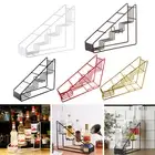 Wine Bottle Organizer 4-tier Coffee Syrup Rack Minimalist Black Metal