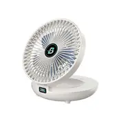 3 Speed Household Wall Hanging Fan Dual Use Rechargeable Kitchen Fan Foldable-White