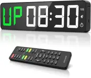 Gym Timer 15" Large LED Display Wall Clock | Interval Workout | Countdown & u...