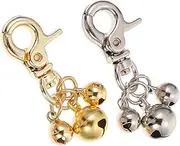2pcs Pet Bell Accessories Snap Clip Charm Metal Training Collar Bells for Dogs Cats Adjustable Necklace for Pet Id