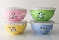 在飛比找Yahoo!奇摩拍賣優惠-ZEBRA斑馬牌彩色隔熱兒童碗附蓋附湯匙 斑馬牌兒童碗 斑馬