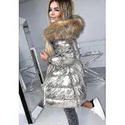 Women Winter Autumn Cotton-padded Jacket Hoodie Popular Solid Color Slim Fit Long Sleeve Warm-yzy Gold Xxxxl
