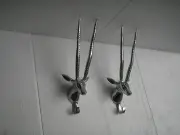 Decorative Metal Wall Mount Stag Head Coat Hooks Set of 2 pcs Deer Head au /