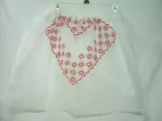 VTG Apron 1/2 Style--White Nylon with Christmas Flocked Poinsetta's--NEW