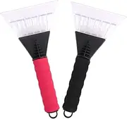2 Pcs Ice Scraper, Ice Scraper for Cars Winter Care Windscreen Ice Scraper with Soft Grip No Scratches Windscreen Scraper Snow Removal Frost Scraper Non-Slip Comfort Foam Grip for Car Snow shovelf