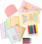 Boys and Girls' Painting Set Diy Bookmarks Colorful Rainbow Scratch Pad Fun Party Favor Activity