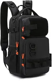 Aswalling Fishing Lure Backpack with Rod Holders Chest Bag Waist Bags Outdoor Hiking Shoulder Rucksack Large Case