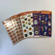 NWT 6 Pkgs Hallmark Peanuts Snoopy Stickers Halloween Pumpkins Assortment