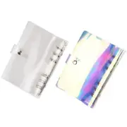 2 Pcs A6 6- Clear PVC Binder Cover Refillable Notebook Binder Protector1007