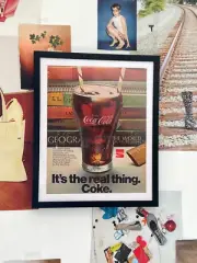 Vintage Coca-Cola Advertisement Coke Ad Framed Art Home Decor Memorabilia