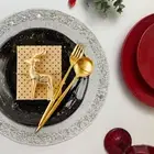 Set of 6, Handmade bead placemat, white charger plate for Christmas and New Year