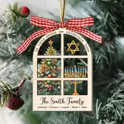 Hanukkah Ornament, Christmas Ornaments, Christian Ornament, Family Christmas