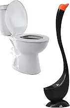 Toilet Brush Set - Swan Shape Toilet Brush Toilet Brush Holder,Curved Handle Soft Dense Bristles Toilet Bowl Cleaners Brush and Holder for Cleaning Toilet Stubborn Stains Buniq