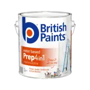 British Paints White 4 In 1 Prep Water Based Primer Sealer Undercoat - 4L