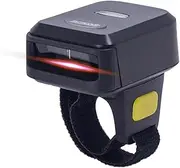 Labymos 1D Barcode Scanner Portable Finger Handheld Wearable Ring Bar Code Reader BT+2.4G Wireless and Wired Connection with Offline Storage Support for Windows PC Computers Supermarket Library Expres