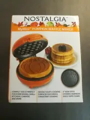 Nostalgia MyMini pumpkin waffle maker - NEW- Mini Non-stick Easy Wipe Clean