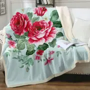 Red Flowers Throw Blanket