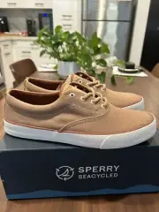 Sperry Men's SeaCycled Striper II CVO Taupe Baja Sneakers STS25167 Sizes 9 & 9.5
