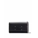 [Maison Margiela] Maison Margiela Four-stitch Leather Wallet-on-chain ONE SIZE BLACK