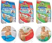 3 x Gelli Baff Bundle from Zimpli Kids, Turns Water into Thick, Colourful Goo, Blue, Red & Green, Fidget Stress Relief Putty Kit, Vegan Friendly & Cruelty Free