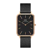 Daniel Wellington Quadro 20X26 Pressed Ashfield Rose Gold & Black Watch