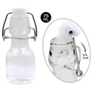 10 x Mini Glass Jar Bottle 75ml Clip Top Swing Top Bottle Kitchen Pantry Storage