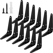 12Pack Shelf Brackets Heavy Duty Black Metal Floating Shelves Bracket 4 X 3 Inch