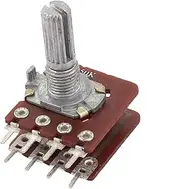 Aexit B50K (Potentiometer) 50K Ohm 6mm Shaft Dia 8 Terminals Rotary Audio Dual Linear (98ry676qf106) Taper Potentiometer