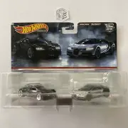 2024 HOT WHEELS Car Culture Twin Set - Bugatti Veyron Black & Chiron Silver -V31