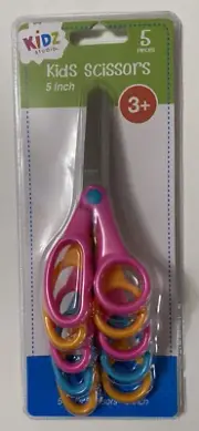 kidz studio kids scissors 5 pieces 5 Inches 3+ Age
