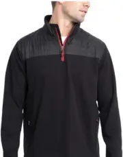 Eddie Bauer Men's Mixed Media Pullover Black Jacket 1/4 zip size medium