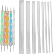 Barbuly Mandala Dotting Tools Set for Painting Rocks,Painting Rocks Dot Kit, Rock Stone Painting Pen Polka Dot Tool Template Cosmetic Brush